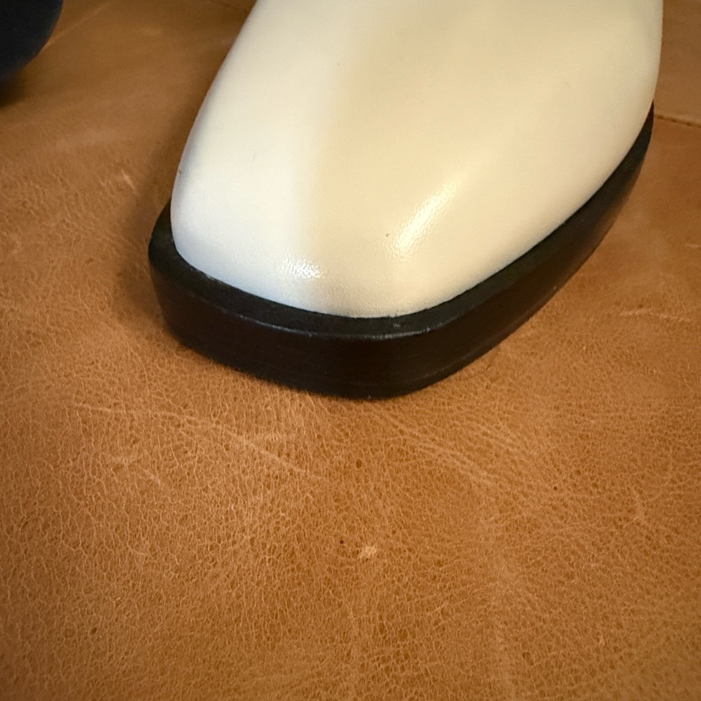 Larroude Cream Heeled Boots - Picture 10 of 16